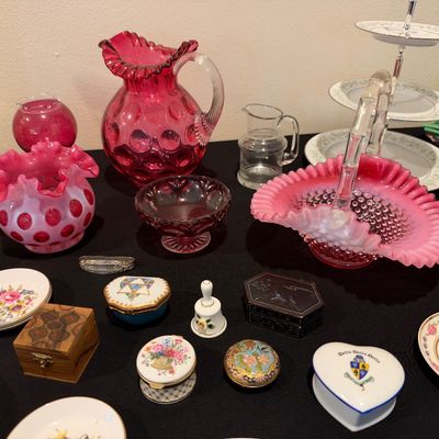 Sale Photo Thumbnail #40: Fenton Cranberry Glass 