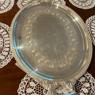 Sale Photo Thumbnail #7: Tiffany & Co Silverplate Tray 