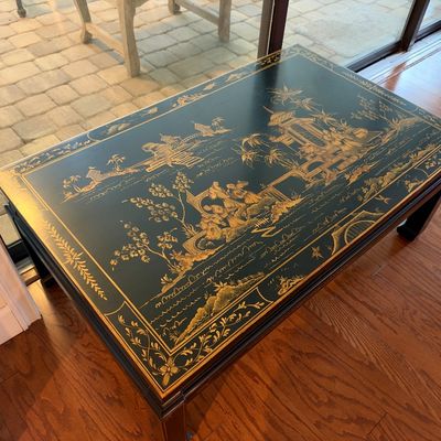 Sale Photo Thumbnail #84: Black lacquer Asian Coffee Table 