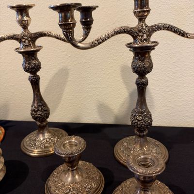 Sale Photo Thumbnail #36: Sterling silver Candelabras 