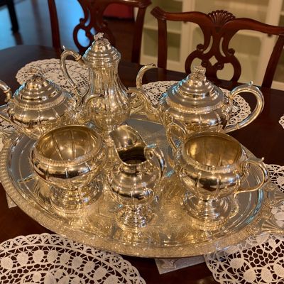 Sale Photo Thumbnail #8: Silver Tea Service Set 