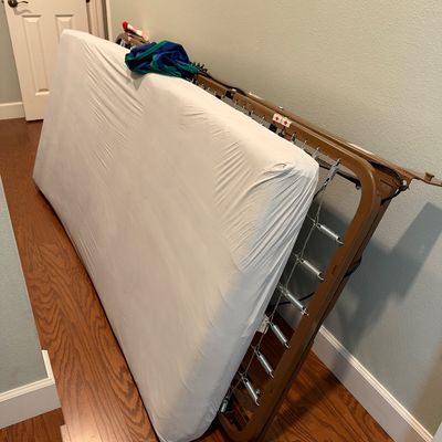 Sale Photo Thumbnail #111: Adjustable hospital bed frame and mattress, 
