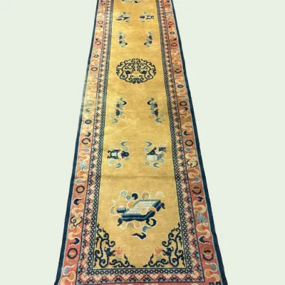 Original Antique rug from China 100% wool 12 ft long