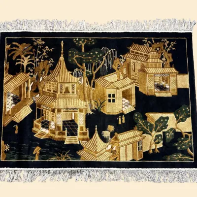 One of a kind 100% woven rug