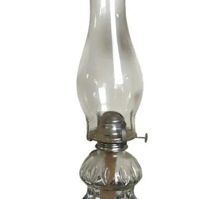 DO107 Lamplight Farms Ribbed Clear Glass Oil Lamp