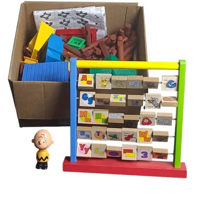 DO128 Vintage Alphabet/Numbers Abacus and Lincoln Logs