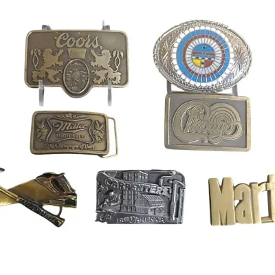 DO112 Six Themed Brass & Metal Belt Buckles 