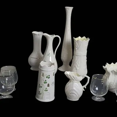 DO129 Belleck & Lenox Irish Themed China & Glass Pieces 