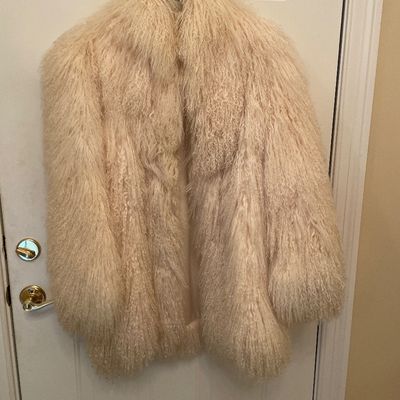 Sale Photo Thumbnail #179: Vintage 1970s Mongolian lamb fur jacket in cream