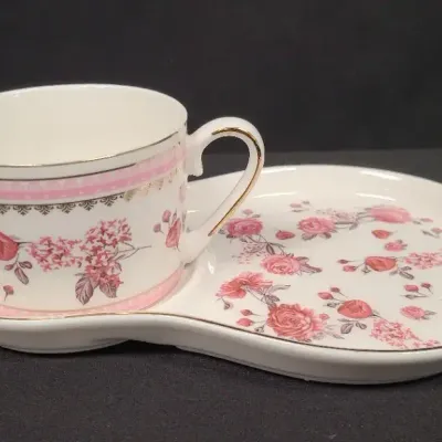Sweet Set By Grace Teaware - China Snack Set – Cup & Divided Plate