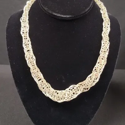 Silvery Spirals - Necklace & Screw-Back Earrings Set 