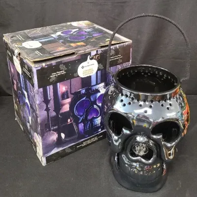 Shine After Dark – Spooky Seasonal Skull With Rotating/Color-Changing Lights