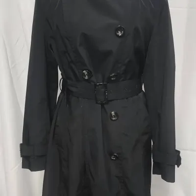 Black London Fog Trench Coat Size M