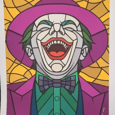 Why So Serious? – The Joker Pop Art Stained Glass-Style Print