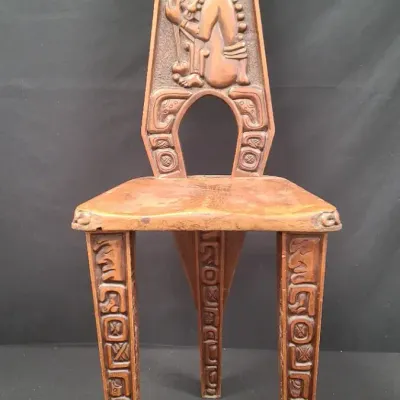 Fit for a King! Hand-Carved Mayan-Inspired Ceremonial Chair