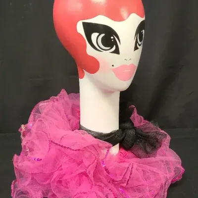 Think Pink! – Whimsical Pop Art Mannequin Head