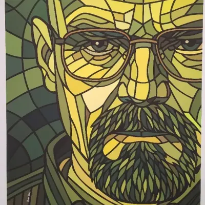 Say My Name – Walter White Heisenberg Pop Art Stained Glass-Style Print