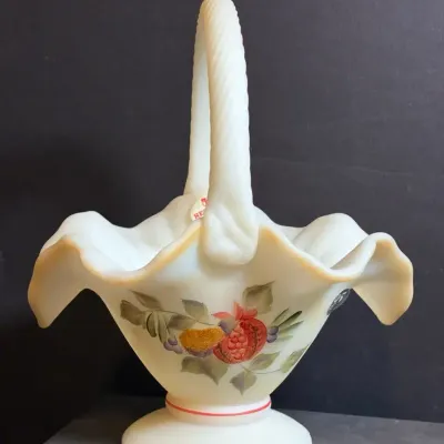 Fenton Satin Custard Basket