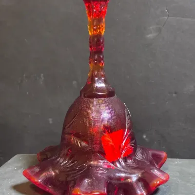 Fenton Cranberry Glass Bell