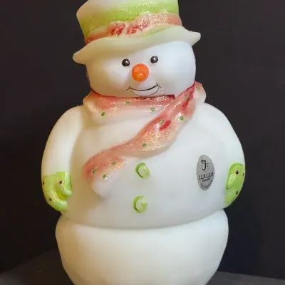 Fenton Snowman Fairy Lamp