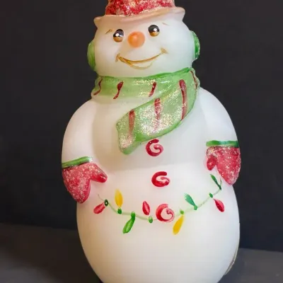 Fenton Snowman In Red & Green