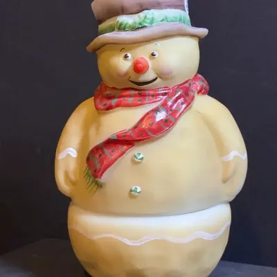 Fenton Snowman Fairy Lamp