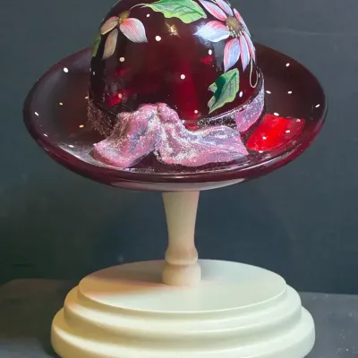 Fenton Ruby Red Holiday Hat