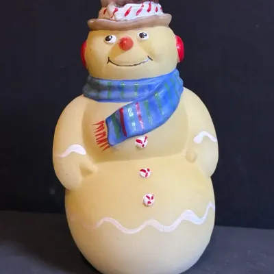Fenton Satin Custard Glass Snowman