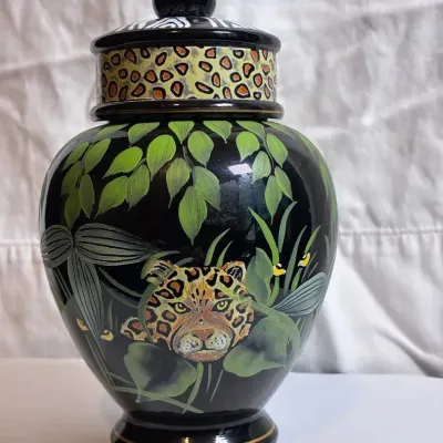 Fenton Midnight Safari Ginger Jar