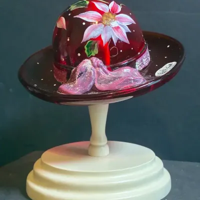 Fenton Ruby Red Holiday Hat