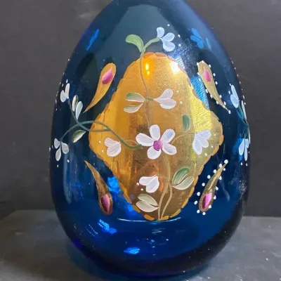Fenton Large Hand Painted Egg