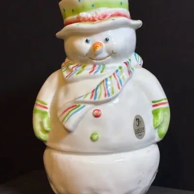 Fenton Shiny Snowman Fairy Lamp
