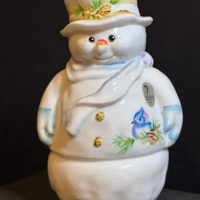 Fenton Milk Glass Snowman Fairy Lamp