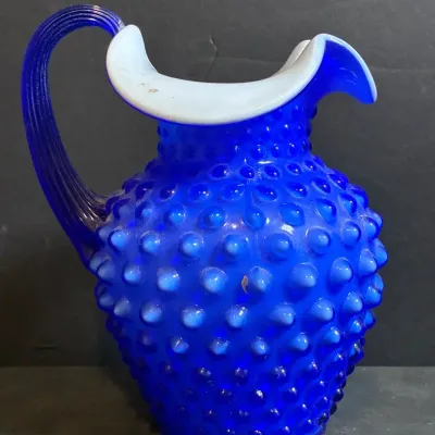 Fenton Cobalt Blue Hobnail Pitcher