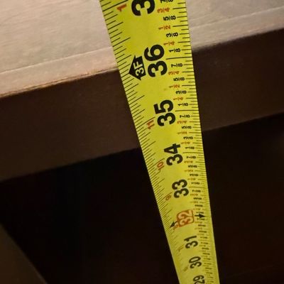 Sale Photo Thumbnail #279: There are three units that all match and could be put together to make a large bookcase unit. Shows light surface wear and minor dust from previous use, but remains in sturdy, functional condition.
- Center Console: 48" W x 16" D x 36" H