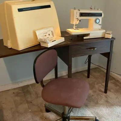 Kenmore Ultra Stick 12 Sewing Machine With Table, Chair and Carry Case
