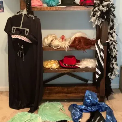 Costume Lot With Various Wigs
