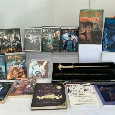 HARRY POTTER / BOOKS, MOVIES, WAND, AND COOKBOOKS