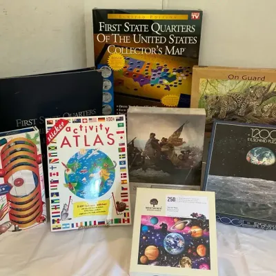JIGSAW PUZZLES/ STATE QUATER MAPS/ EDUCATIONAL KITS 
