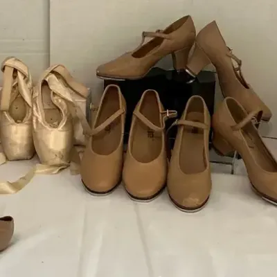 Lot Of Tap Shoes, Toe Shoes, And Jazz Shoe