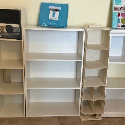 White Cubbies/ Bookshelves With Cubbie Bins And Closet Storage