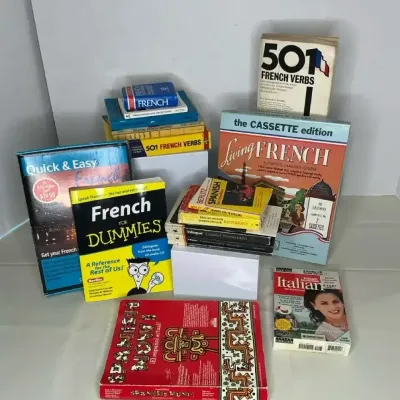 French, Spanish, Italian Audio & Book Lot