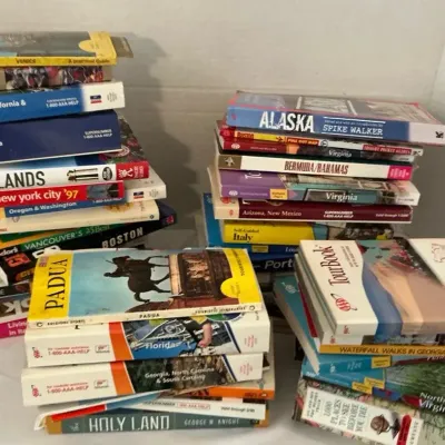 Large Lot Of Worldwide Travel Books And Maps