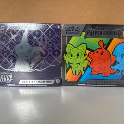 Sale Photo Thumbnail #133: Pokemon Scarlet & Violet Paldean Fates & Paldea Evolved Elite Trainer Boxes