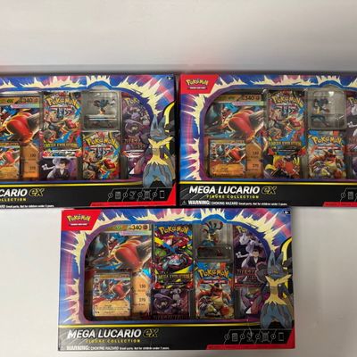 Sale Photo Thumbnail #35: Pokemon TCG Mega Lucario EX Figure Collection - Lot of 3