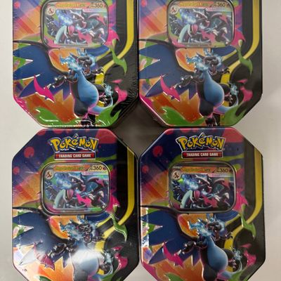 Sale Photo Thumbnail #152: Set of 4 Pokemon Trading Card Game Mega Charizard EX Tins