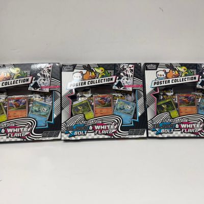 Sale Photo Thumbnail #78: Pokemon Scarlet & Violet Poster Collection - Black & White Bolt Flare (3-Pack)