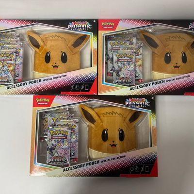 Sale Photo Thumbnail #104: Pokemon Prismatic Evolutions Accessory Pouch Special Collection (3-Pack)