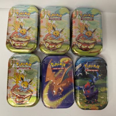 Sale Photo Thumbnail #185: Set of 6 Pokemon Trading Card Game Tins