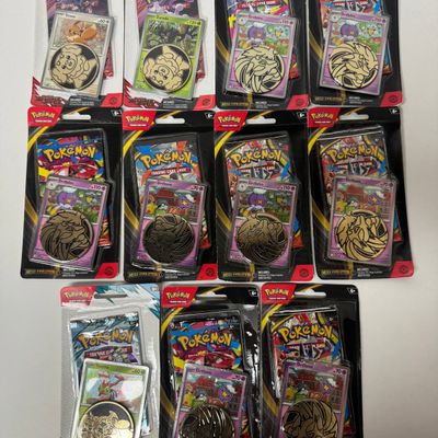 Sale Photo Thumbnail #190: Collection of 10 Pokemon Trading Card Game Mega Evolution Packs with Coins